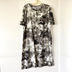 $16 Anybody Regular Cozy Knit Luxe T-Shirt Dress. Color: Black Tie Dye